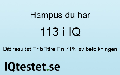 Hampus har 113 i IQ