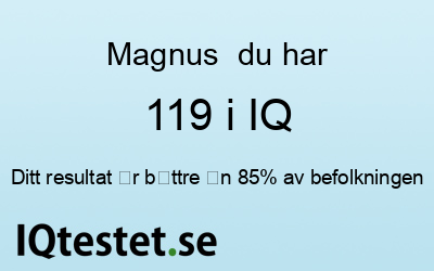 Magnus  har 119 i IQ