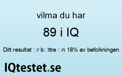 vilma har 89 i IQ