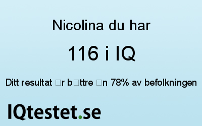 Nicolina har 116 i IQ
