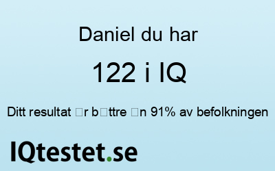 Daniel har 122 i IQ