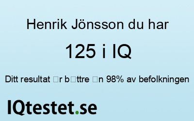 Henrik J�nsson har 125 i IQ
